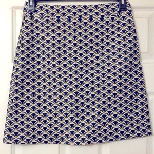 Ann Taylor Factory Blue, Green, and White Pencil Skirt in Size 2